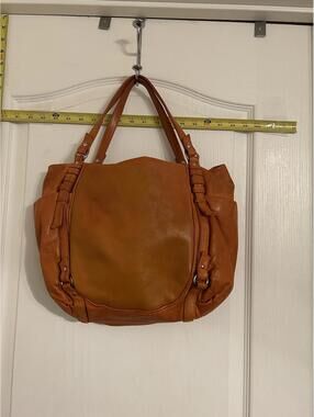 Olivia Harris Orange Leather Shoulder Bag